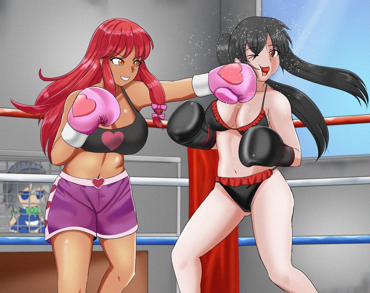 Got a new lovely commission from <a href="/Azasket/">AzaSket</a> featuring Fenie and <a href="/SilentSage25/">silentsage</a> 's Marshie having a little spar! Fenie's trying to win but she's falling way too much in love! Thanks again for this amazing piece!