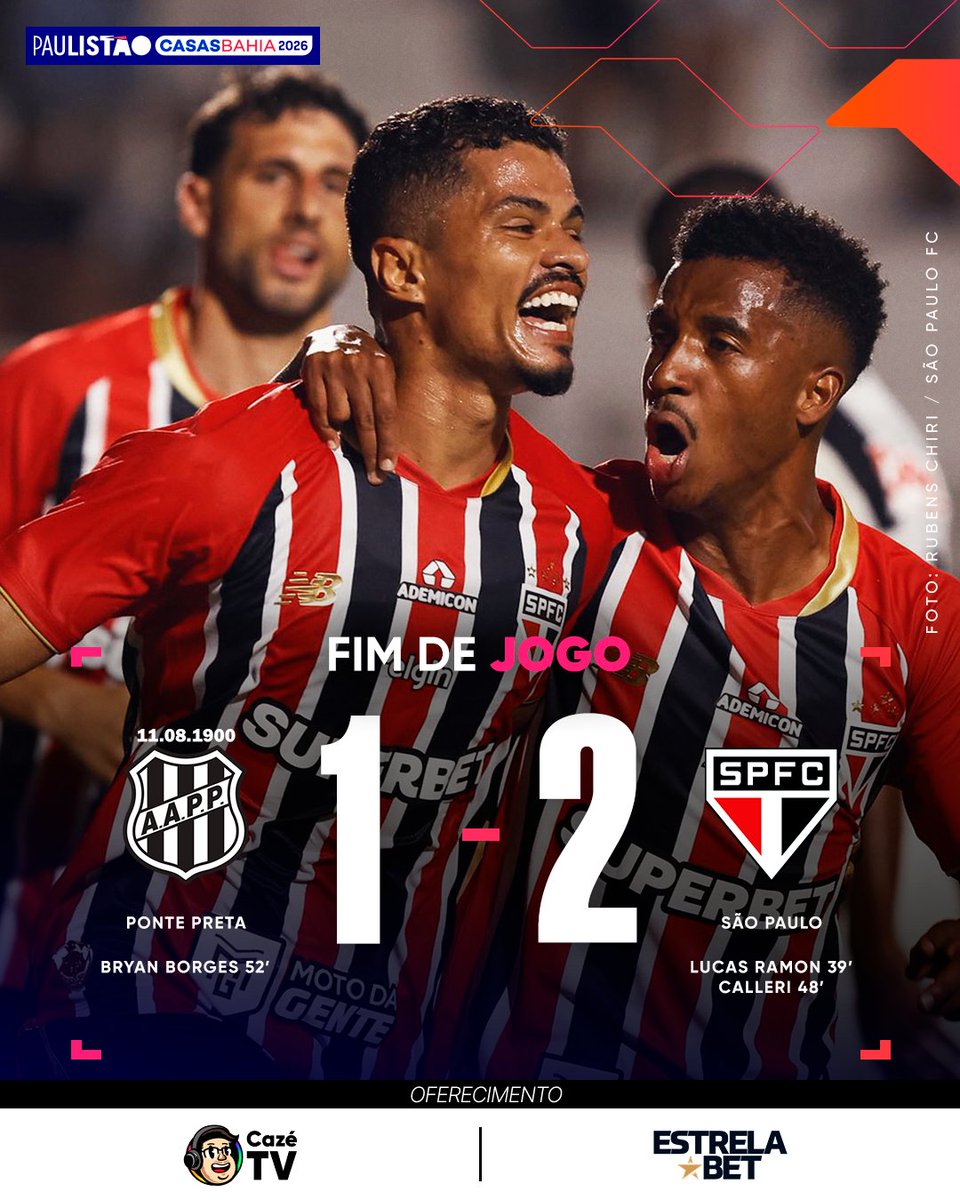 CazeTVOficial's tweet photo. O SÃO PAULO FEZ O DEVER FORA DE CASA E SE CLASSIFICOU NO PAULISTÃO CASAS BAHIA! 🇾🇪

#CoberturaCazéTV #SãoPaulo #Paulistão #PostPatrocinado #EstrelaBet https://t.co/lcJV93bTZN
