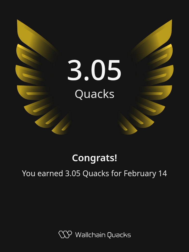 Just earned 3.05 Quacks on <a href="/wallchain/">Wallchain Quacks</a> 🦆💰
Think you can beat that? Climb the leaderboard &amp; show off your DeFi moves 🥇🔥
Tag your friends and let’s see who’s really quacking! 👀

Use my referral link – quacks.app/?ref=tusinap