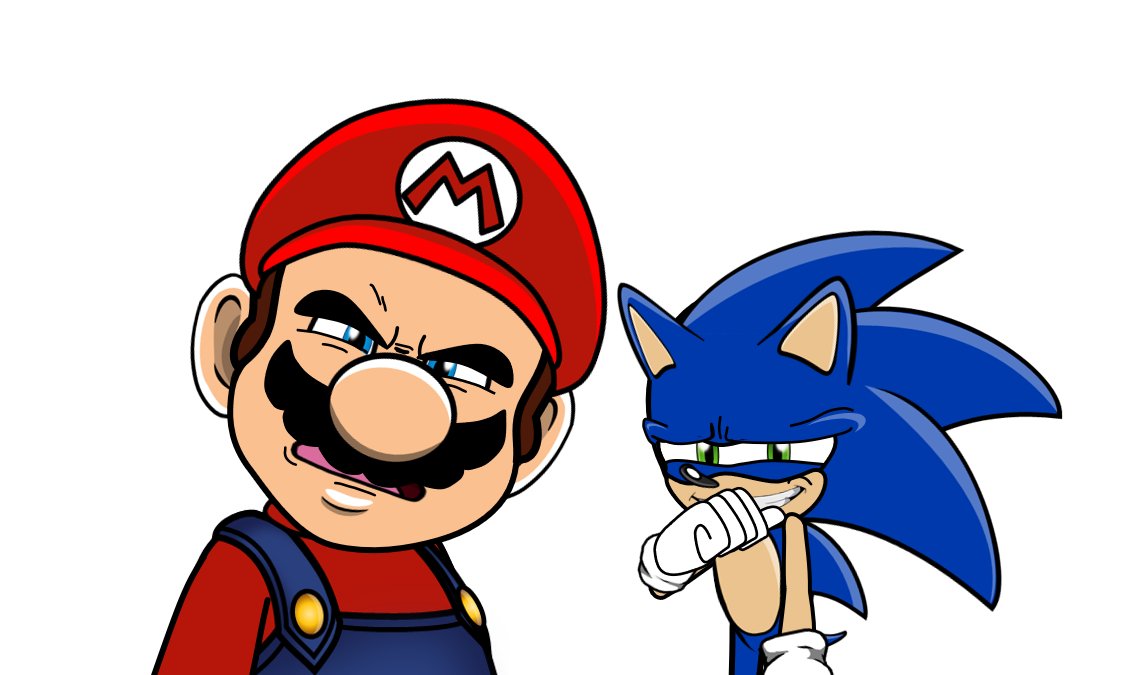 #Mario and #SonicTheHedgehog watching yet another internet wide Mario vs Sonic debate happen for the 8000th time...