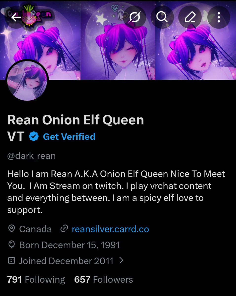 I wanna just thank all the fellow Canadians vtuber for follows I will really appreciate it and will send the kindness back to all of you. From onion elf queen rean.