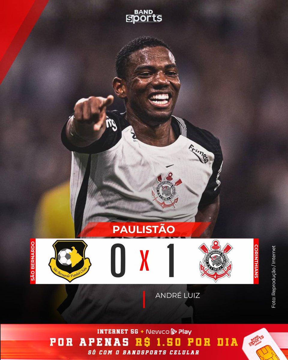 CHAMA O CRIA DO TERRÃO 📞🦅 O Corinthians venceu o São Bernardo fora de casa, com gol de André, e se garantiu para a próxima fase do Paulistão. Favorito ao bicampeonato? 

Acompanhe o BandSports AO VIVO e receba as principais notícias do time do seu coração direto na tela do seu