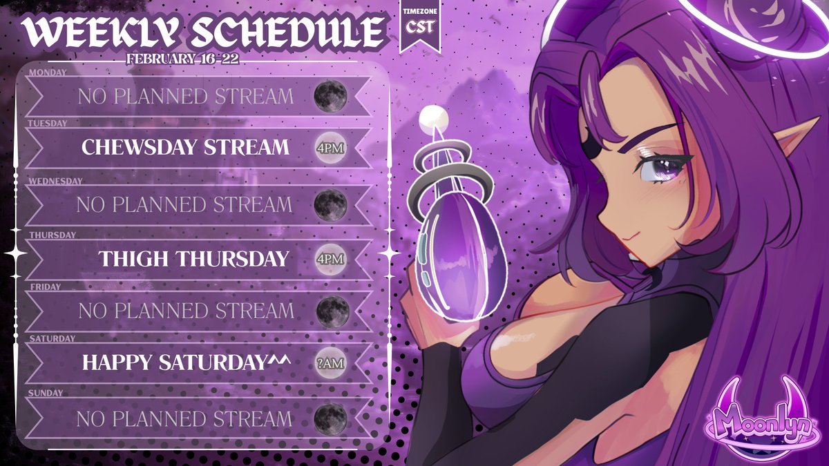 THis weeeeks schedule^^