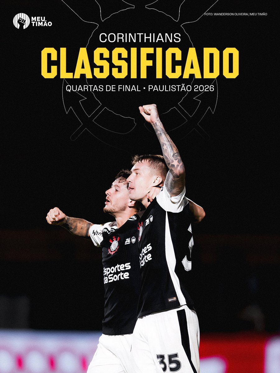 🔥 O Corinthians está nas quartas de final do Paulistão 2026 🔥

📸 Wanderson Oliveira / Meu Timão

🔴 Apoio: <a href="/KTO_brasil/">KTO Brasil</a> - Jogue com responsabilidade (+18)