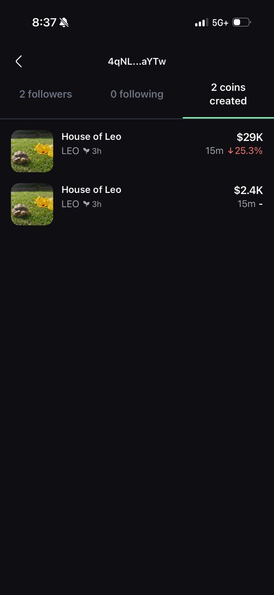 A normie isn’t coming in and devving multiple tokens

They would make 1 and stick with it

It legit takes 5 seconds of DD to tell the other is a scam