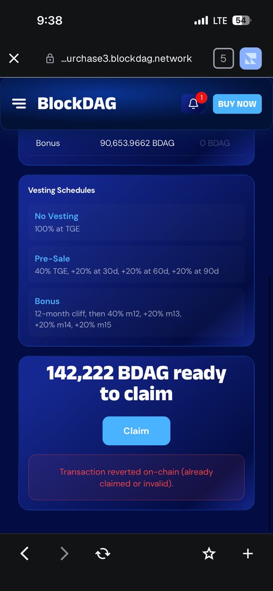 fitrush1990's tweet photo. @blockdagnetwork can some one help me to how to claim my tokens 
It says this error https://t.co/cqzEcSLfvi