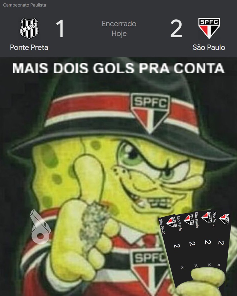 desimpedidos's tweet photo. SPFC tem tara em marcar apenas 2 gols kkkkkkkkkkkkkk https://t.co/pnlIe6kvvN
