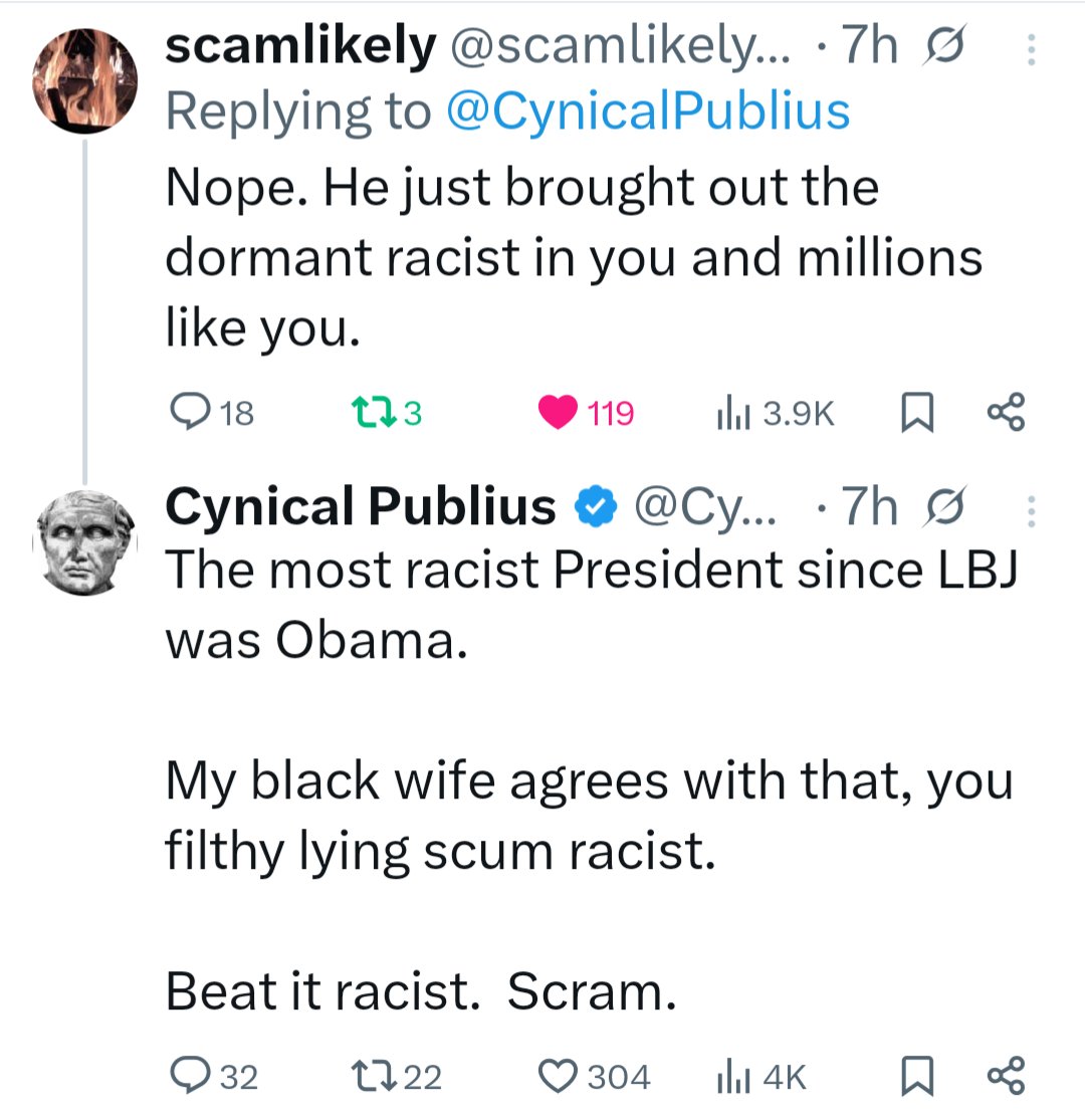 SassyDem's tweet photo. @CynicalPublius @scamlikelymate #GOPHate #GOPCrazy #WhiteMaleFragility
I believe you have "a black wife" like I believe you have a working dick &amp; firm grip on sanity. 😂🖕🏼🤡 @CynicalPublius 💣💥 cc @scamlikelymate
Fthttps://x.com/i/status/2023208091269857402 https://t.co/LaOeLezY6U