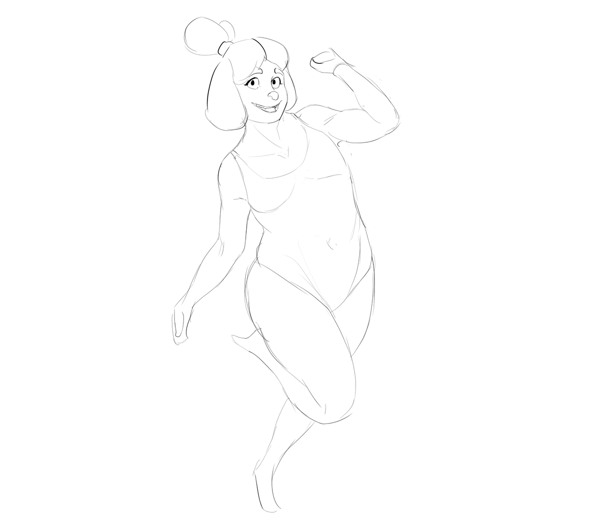 If anyone sees this can yall give me some advice on this Isabelle sketch? Im trying to color this one, paint a background even