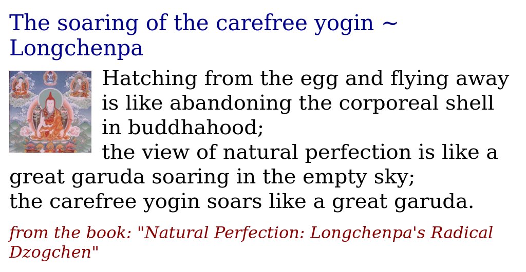 JDharmaQuotes's tweet photo. The soaring of the carefree yogin ~ Longchenpa
https://t.co/jehC0ZHWpQ

#Longchenpa #naturalperfection #buddhahood #yogin https://t.co/5ldpHKoRPW