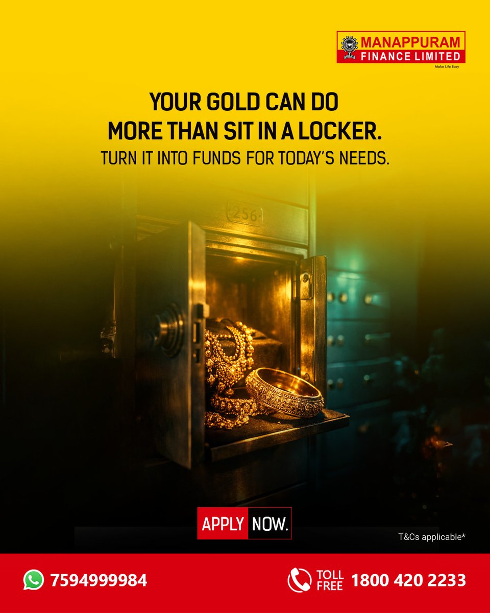 ManappuramMAFIL's tweet image. Your gold holds value beyond emotions. Use it to manage expenses, plan ahead, or handle sudden needs. Take the smarter step today.

Apply for a gold loan now: bit.ly/4pW3q5T

#GoldLoan #FinancialSupport #SmartMoney #IndianHouseholds #SecureYourFuture