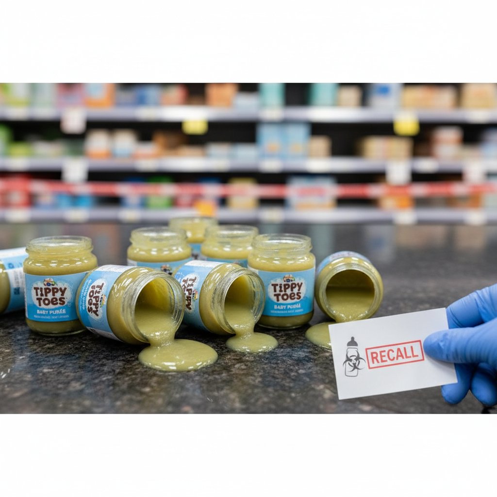gothi82753's tweet image. ⚠️ Baby Food Recall: Initiative Foods recalls 'Tippy Toes' apple pear banana purée due to patulin contamination. Check the best-by date (BB 07/17/2026)! #BabyFoodRecall #FoodSafety #Patulin #Recall