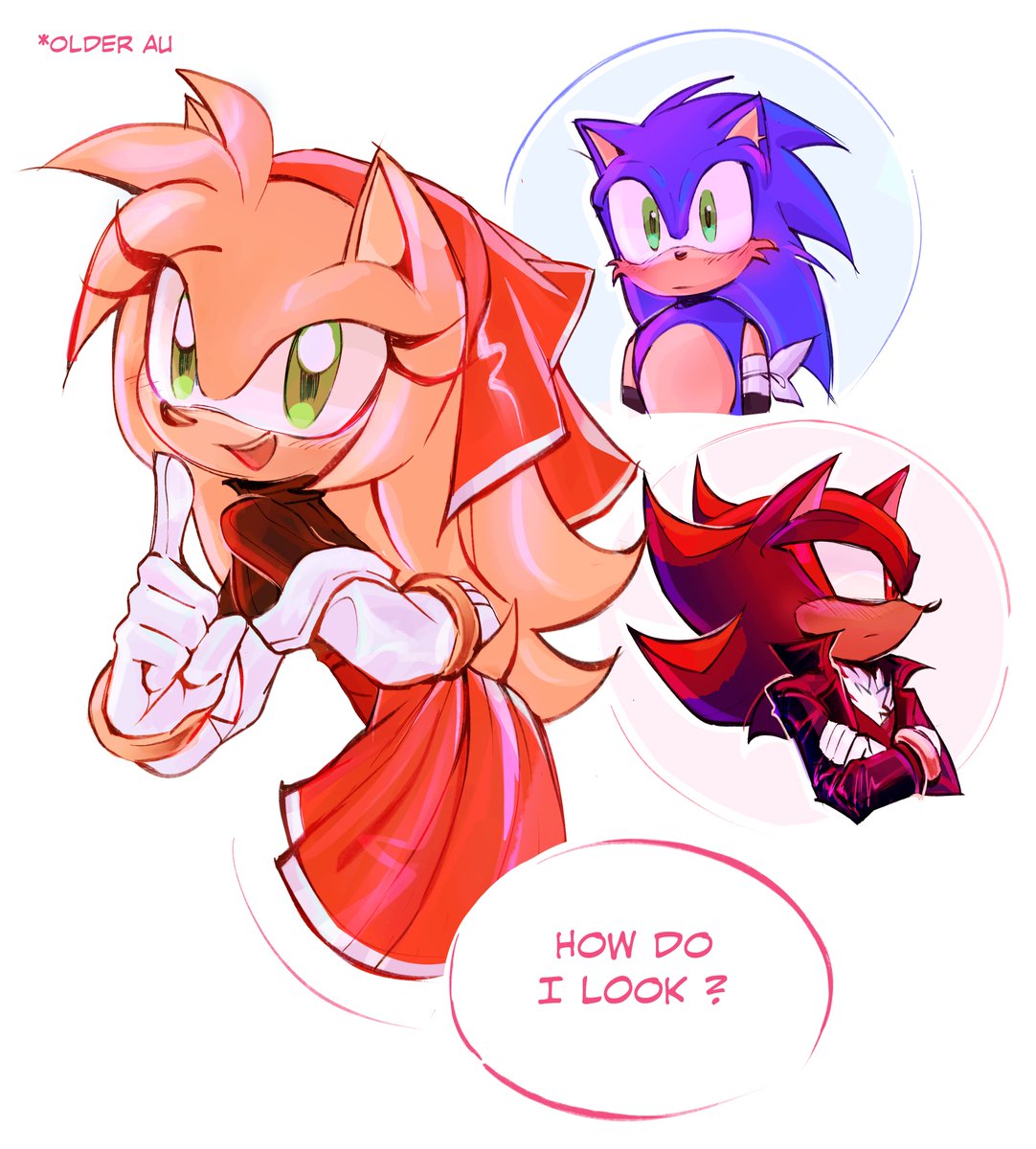 didn't know what ship to do but then i remembered Amy has two hands #sonamy #shadamy #sonshadamy #sonic