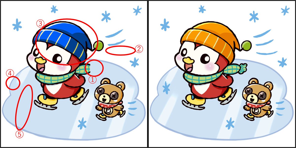 ギンにちわ♪ 昨日の間違い探しの答えを発表だギン！ みんなは全部