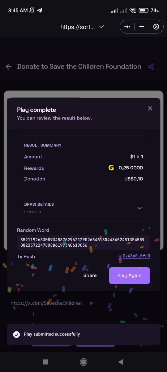 Morning X Fam , Had you try your lucky? 
Donate and get your lottery!
Play : bnb.sortes.fun

Il'l donate again , wish me luck <a href="/sortesfun/">Sortes.fun</a>