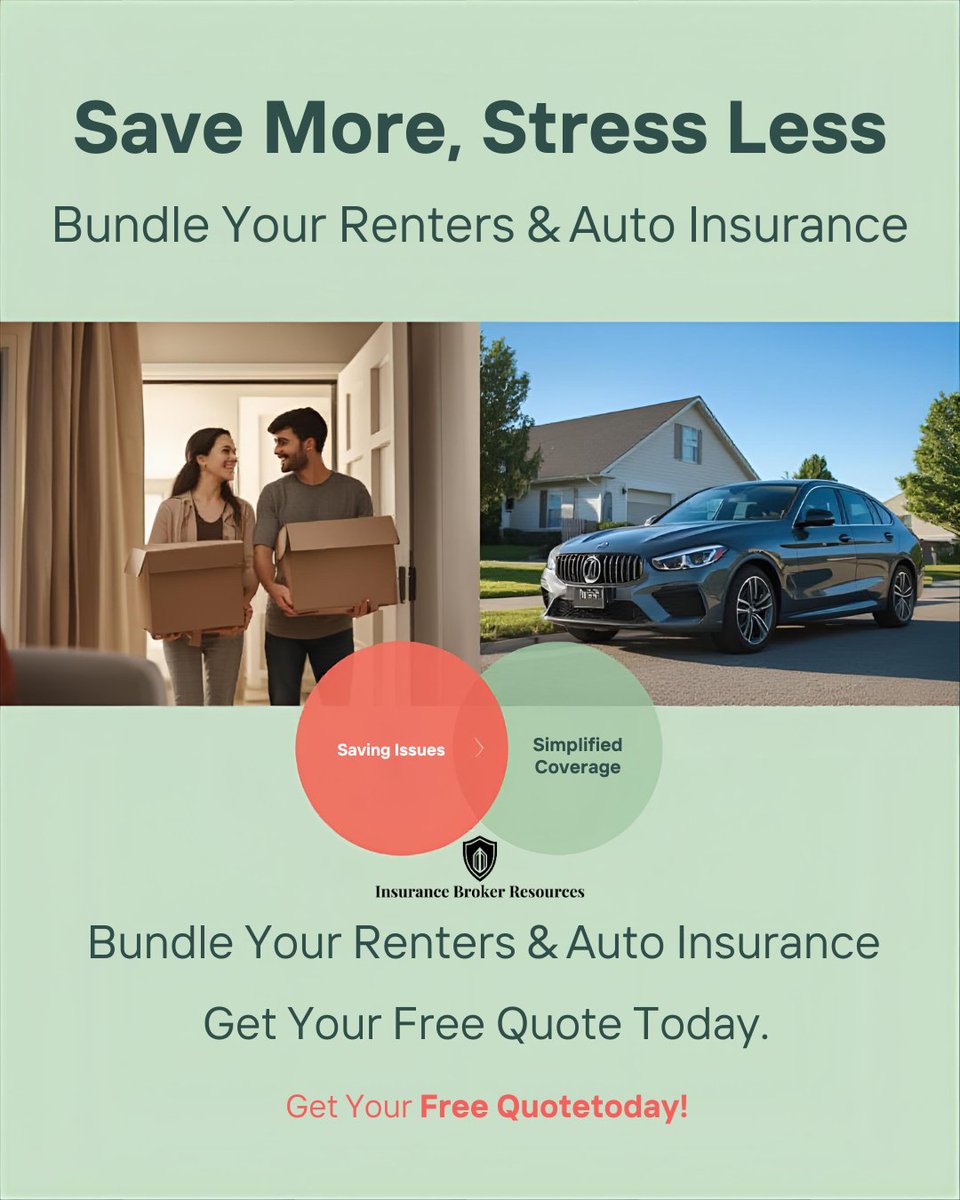 InsBrokerResrcs's tweet image. Bundle your renters &amp;amp; auto insurance. Get your free quote today.

Insurance Broker Resources

#rentersinsurance #autoinsurance #insurancebundle #bundle #Bundledeals