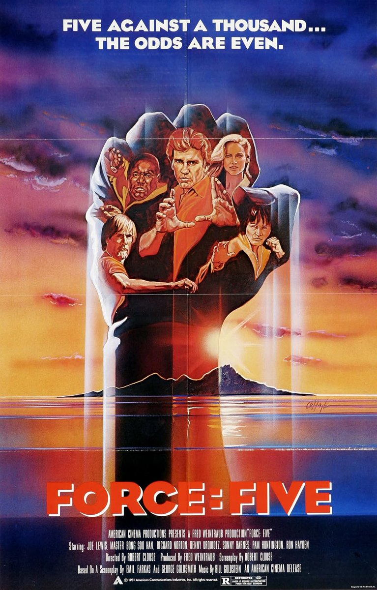 First watch Force five
Heard it on my 80s podcast the other day and sounded good despite 3 thumbs down.The host said despite thumbs down the fight scenes were good. The Force five were legit pro kick boxers. I agree. However I give it a thumbs up.

<a href="/StrohsDetroit/">Michael Willemse</a> 
<a href="/ShawnWillemse/">Shawn Willemse</a>