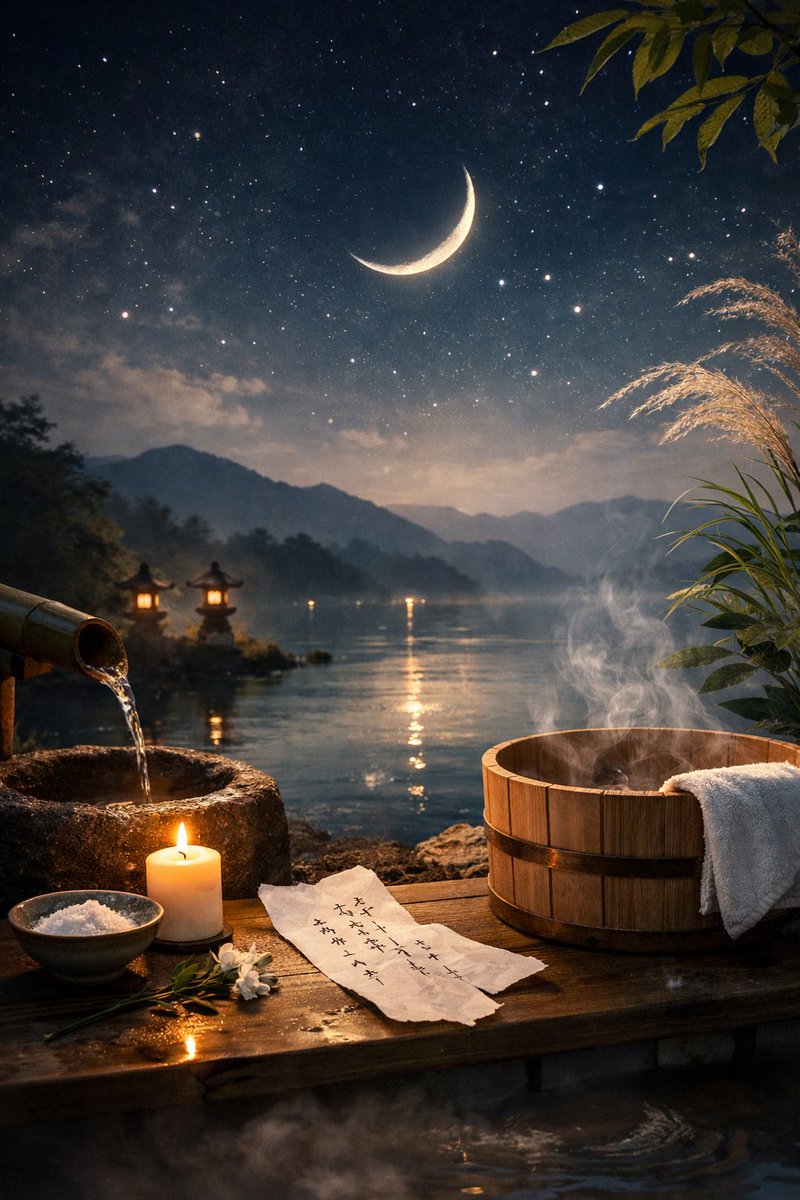 今日は旧暦の大晦日。  
明日は新月、そして旧暦の元旦です。

旧暦大晦日は、  
一年の罪穢れを祓い、  
新しい巡りを迎えるための心と魂の大晦日。

ここでいう「罪穢れ」とは、  
誰かを責めるような罪ではなく、  
日々生きる中で心や体に積もった澱のこと。

知らず知らずのうちに抱えた