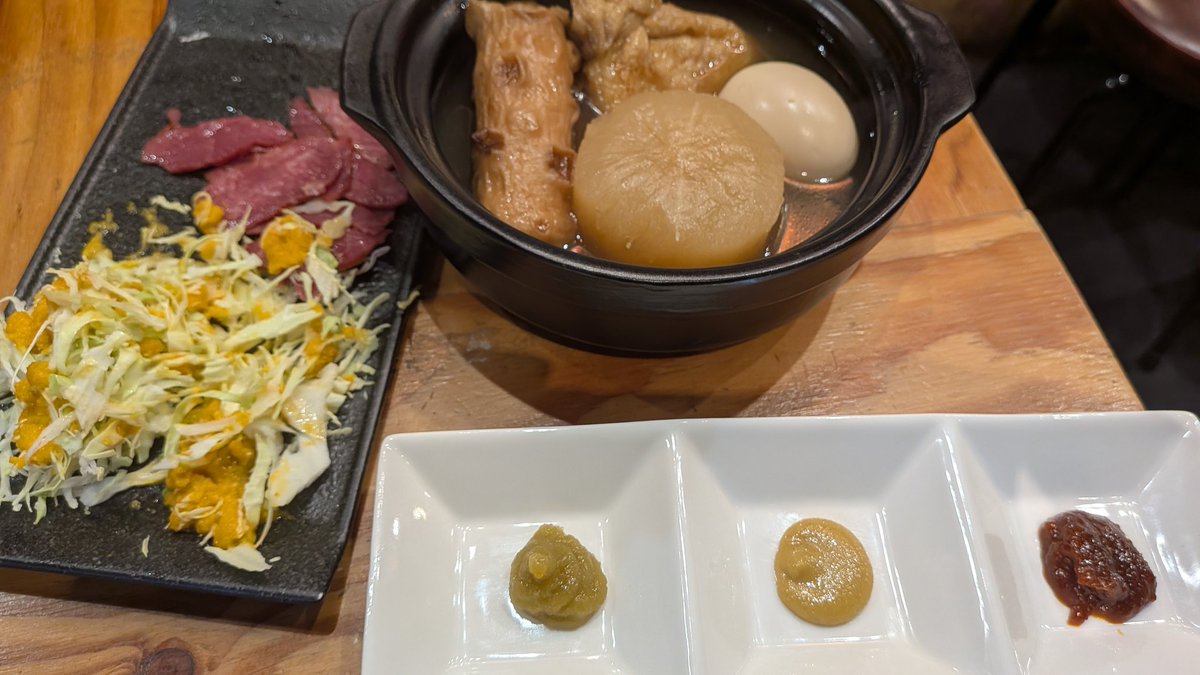 長野県の美味しいラーメン🍜と牛だしおでん🍢
おでんはいつもと味わいが違うので、辛子や辛味噌がよく合う