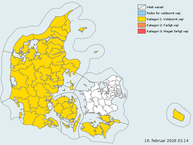 Wetterwarnung: Schneegestöber beeinträchtigt Straßenverkehr in Dänemark