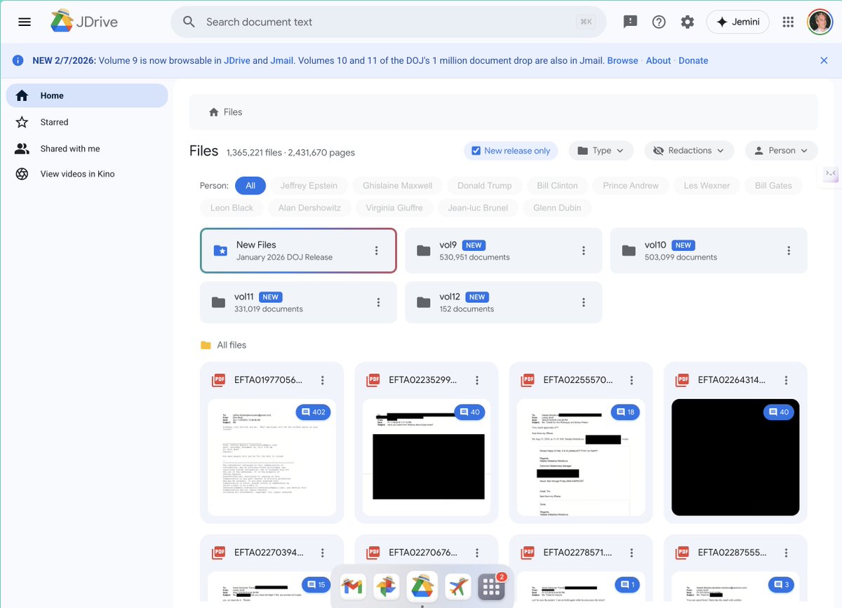 get2karthik's tweet photo. The world of #EpsteinFiles in a webshell 

#Jmail #Jefftube #Jphotos #Jdrive #Jemini  #Jwiki 😂😂😂 

#Jotify and #jemini are crazy as *$^%#

https://t.co/xqGHJcrilE https://t.co/wfCn0dRhFV