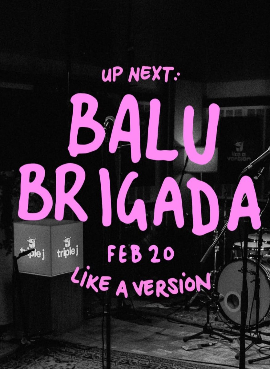 globalbbrigada's tweet photo. #BaluBrigada will be in "Like a Version" this Friday 20th only on @triple_j. 

Just a reminder that this is a space where bands and artists present one of their own songs live, and also a cover. 📅

What do you think the song and cover will be? 

#Portal #HenryBeasley #PierreBeasley