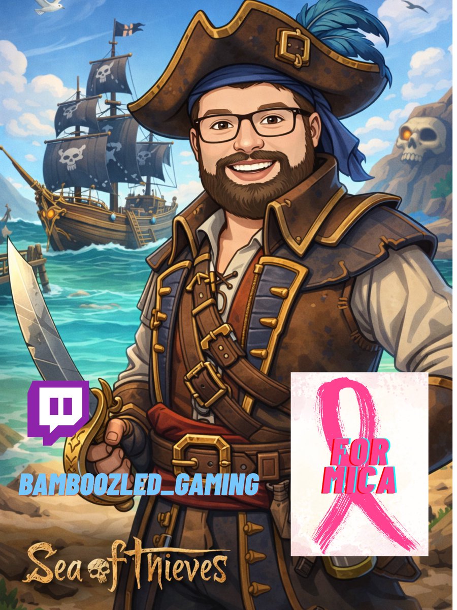 Bamboozled95's tweet photo. Come join us this week on the Seas to raise money for Micas Family! 
#fyp #SeaOfThieves #ForMica #Twitch 

https://t.co/tRX7WTMid2 https://t.co/9lSstyeTNt