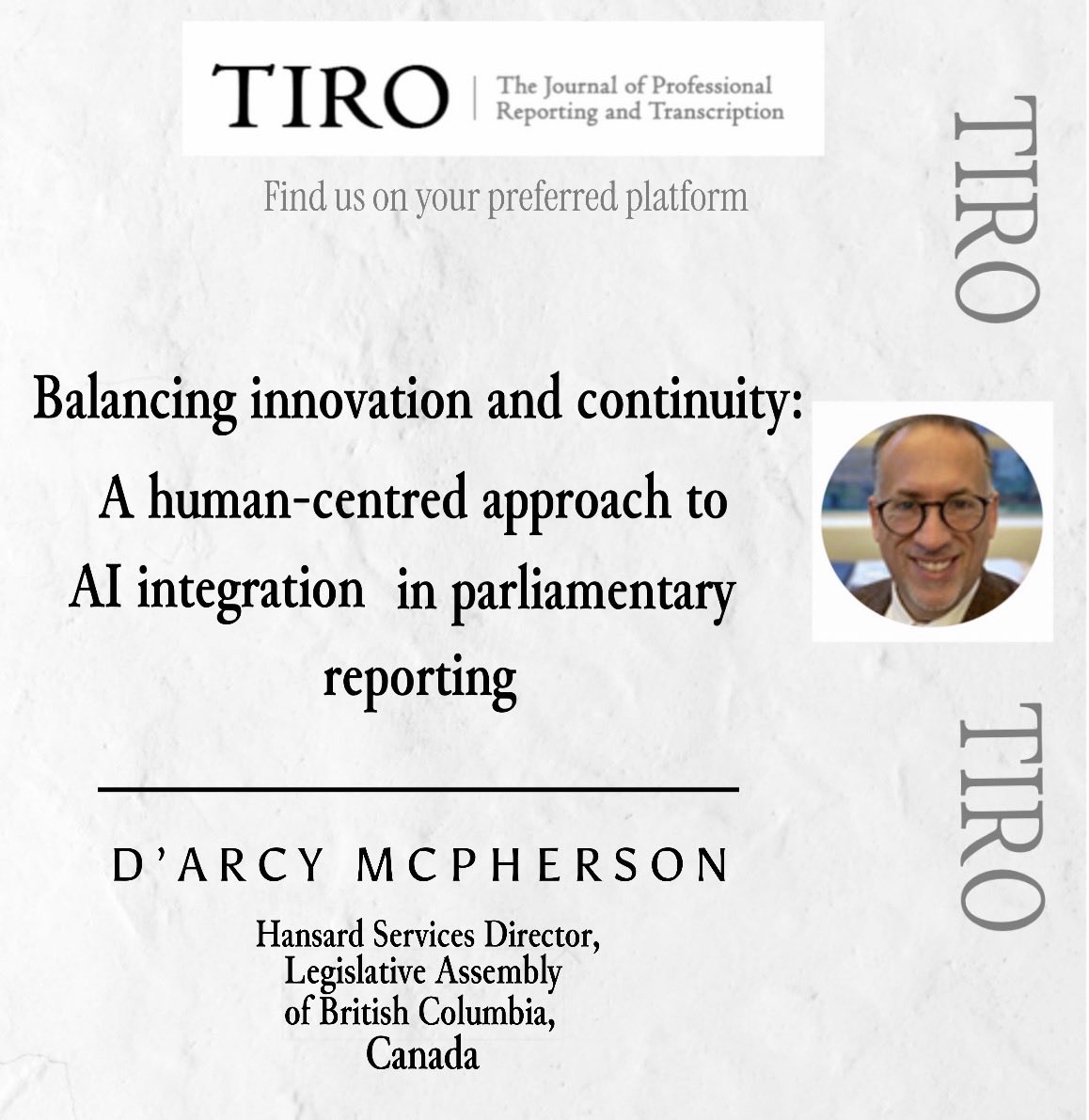In this article, D’Arcy McPherson explains how Parrot, an automatic speech recognition (ASR) tool, is being integrated into Hansard Services at the Legislative Assembly in British Columbia.
🇨🇦 🌎 

tiro.intersteno.org/2025/12/balanc…

#Intersteno #CourtReporting #ParliamentaryReporting #ASR