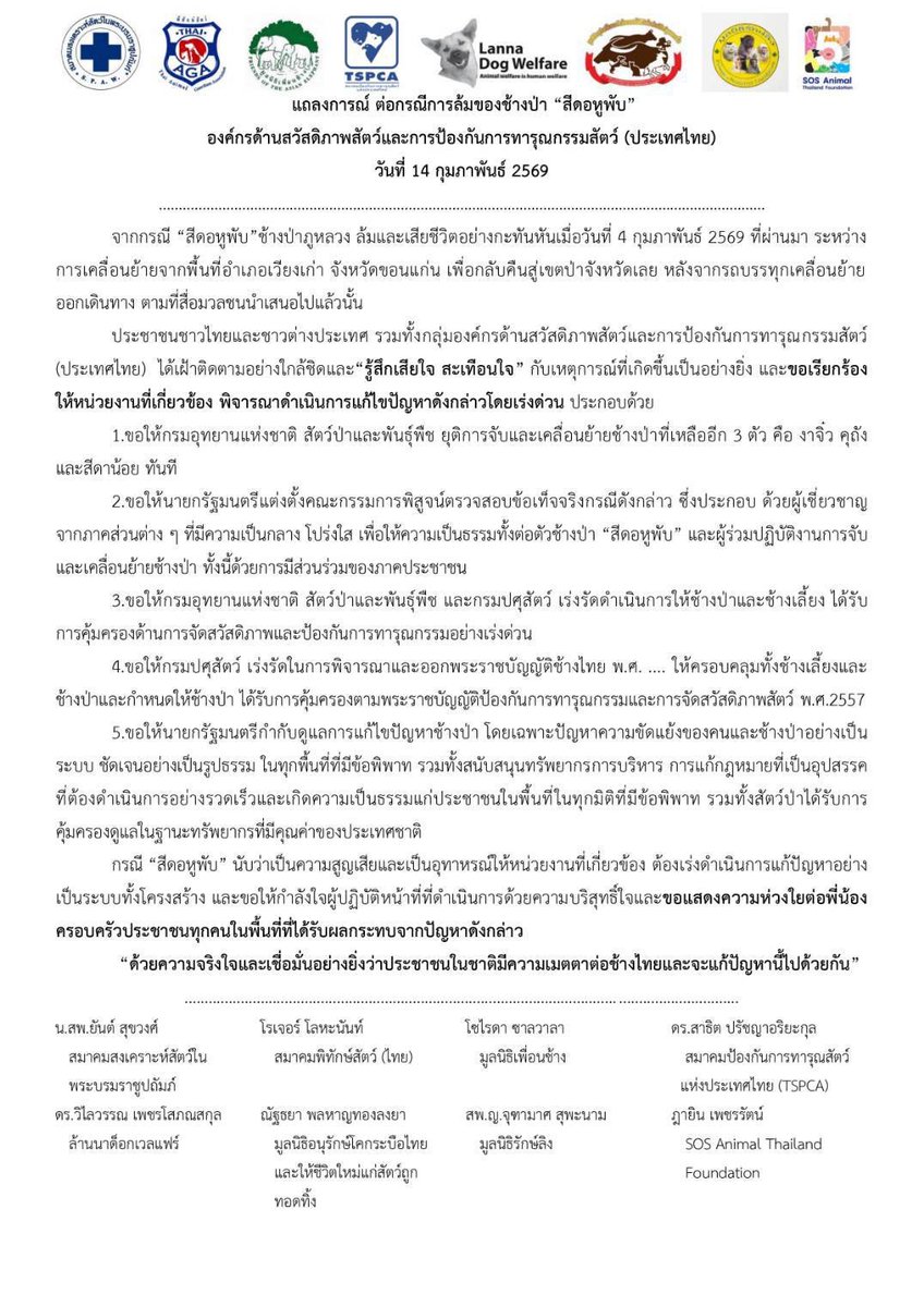 SoraidaSalwala's tweet photo. แถลงการณ์และหนังสือถึงนายกรัฐมนตรี กรณี สีดอหูพับ ที่นำยื่นวันนี้อย่างเป็นทางการค่ะ

#สีดอหูพับ
#เพื่อนของพับ
#ช้างป่า

#SidorHooPub https://t.co/Bjz4nwfqPM
