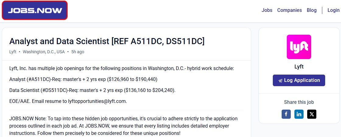 Lyft is taking applications for these 6-figure data scientist jobs in DC via email only

Why not post these jobs on their career site if they want to find workers?