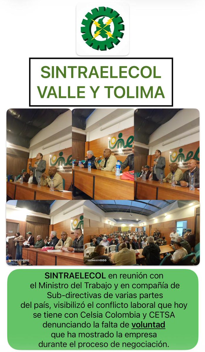 SINTRAELECOL VALLE DEL CAUCA / TOLIMA tweet media