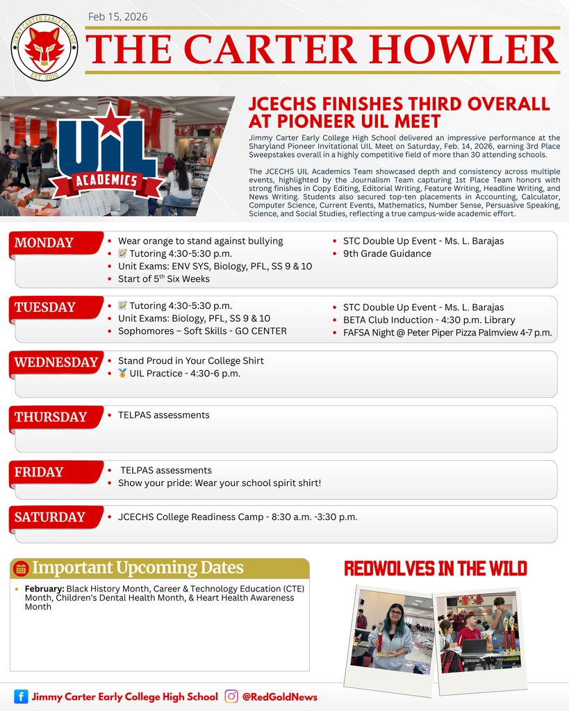 Jimmy Carter Early College H.S. at La Joya ISD tweet media