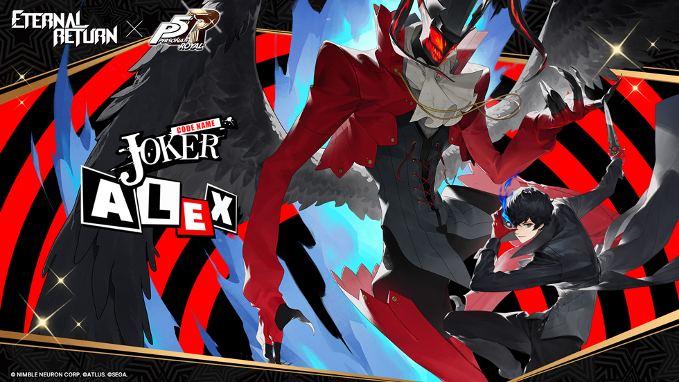 _EternalReturn_'s tweet photo. "Is it showtime?"

🎩Joker Alex (Epic Skin)
📅 Release Date: February 19th, 2026! 
🎞️YouTube Preview: https://t.co/VtpCShM2Bm
▶ER x P5R Collab Details: https://t.co/x2V20S7QTv

🎮Download ER for Free on Steam: https://t.co/96EOnBC9q7
💬Discord:  https://t.co/0uKIOmdanU

#EternalReturn #P5R #P5Royal
