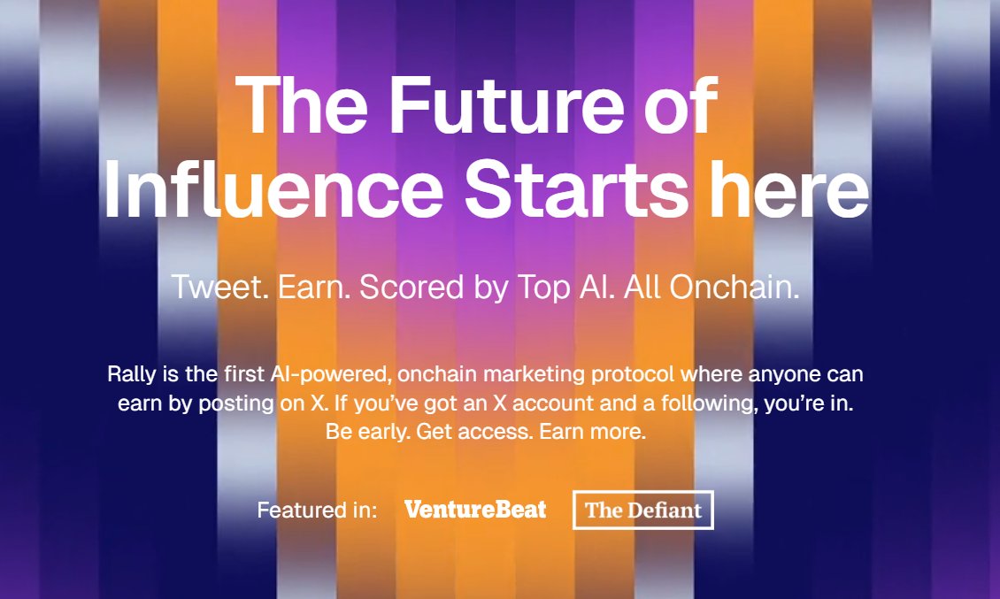 Rally.fun คืออะไร? <a href="/RallyOnChain/">Rally</a> 
 Rally.fun คือแพลตฟอร์มการตลาด Web3 ที่ใช้ AI + Blockchain เพื่อเปลี่ยนวิธีทำ Influencer Marketing แบบเดิม ๆ

ปกติโปรเจคคริปโตต้องจ้างอินฟลูเอนเซอร์ ซื้อโพสต์ หรือทำแคมเปญแจกของ ซึ่งวัดคุณภาพจริงได้ยากและมีปัญหา
