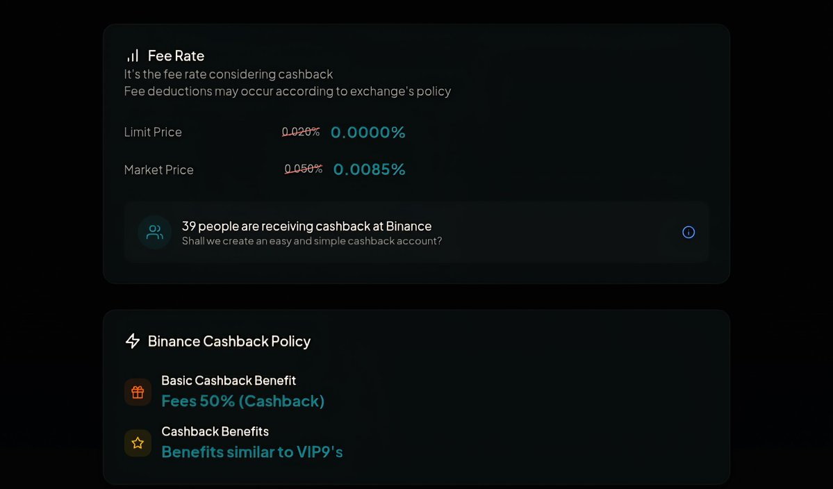 Active traders: you're already grinding the same setups, same exchanges, same edge.

Yet every taker fee silently bleeds your P&amp;L, 0.04–0.06% gone forever.

What if 30–50% of those fees came straight back to you as automatic cashback?

👌 No strategy change.  
👌 No volume