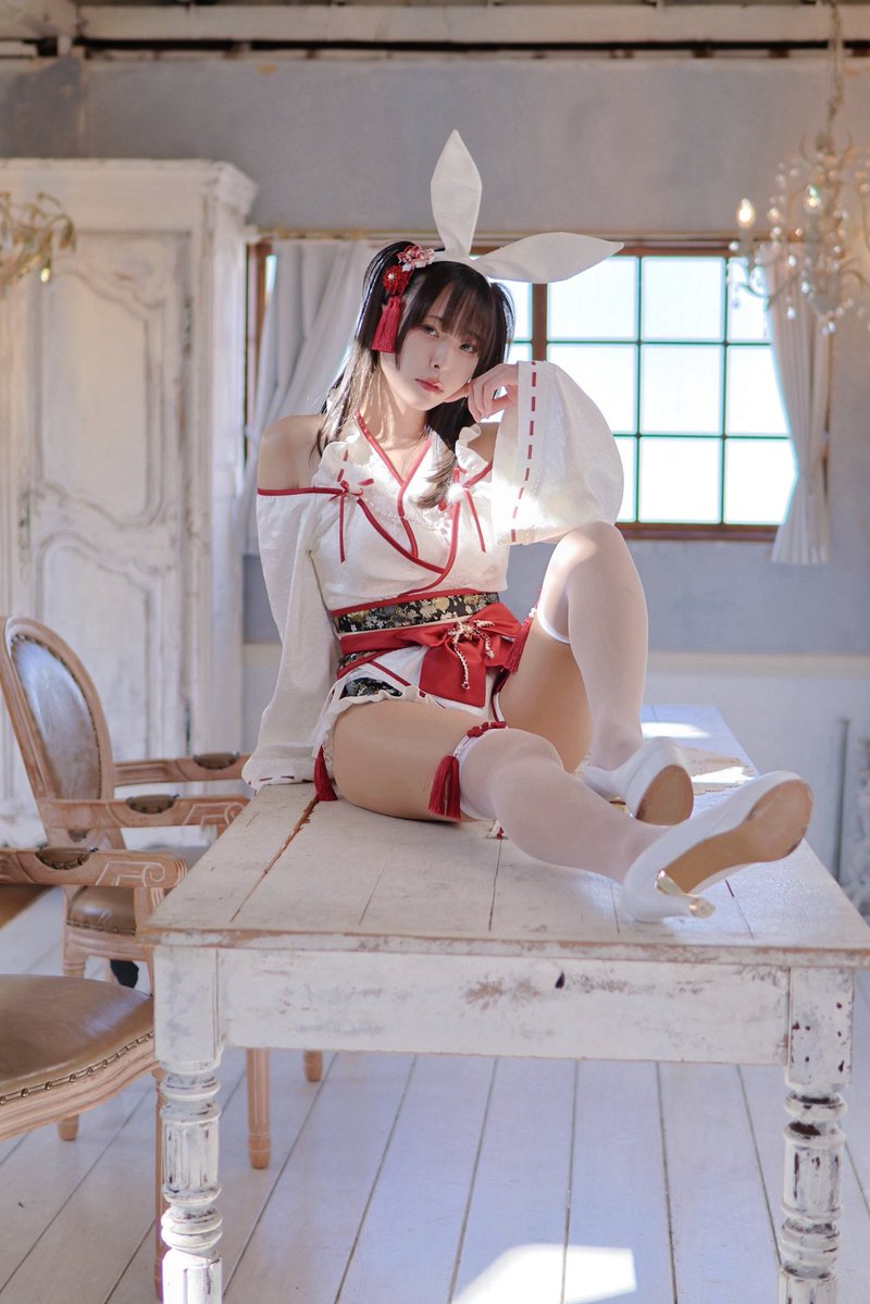 ゆぴてる撮影会 ロングスリット巫女バニー🤍 📷▶︎@memento_mori_mk