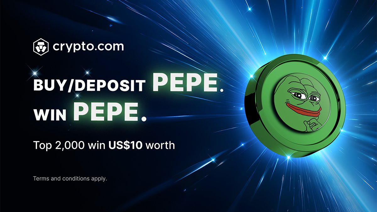 cryptocom's tweet image. Final call for the PEPE App Campaign 

The campaign ends tomorrow! This is your last chance to grow your $PEPE holdings and score US$10 in PEPE 🐸

🏁 Only the top 2,000 will win

Details and T&amp;amp;Cs 👇
crypto.onelink.me/J9Lg/yy912ejf

@pepecoineth