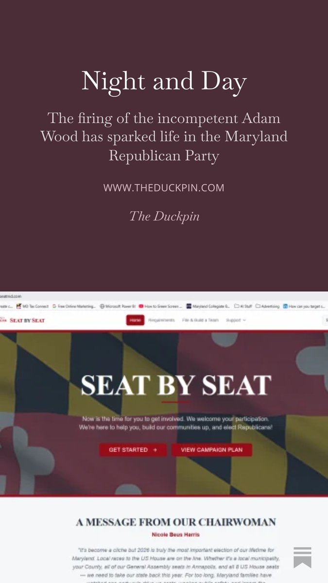 TheDuckpin's tweet photo. The firing of the incompetent Adam Wood @woodformd has sparked life in the Maryland Republican Party.
https://t.co/bp0eQM7sMb
#Maryland #MDPolitics #MDElections https://t.co/gpeZkgM1w4