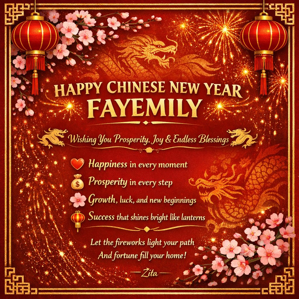 Happy Chines New Year to all the Fayemily members who are celebrating today 💛🌻
#FayePeraya 
#Fayemily