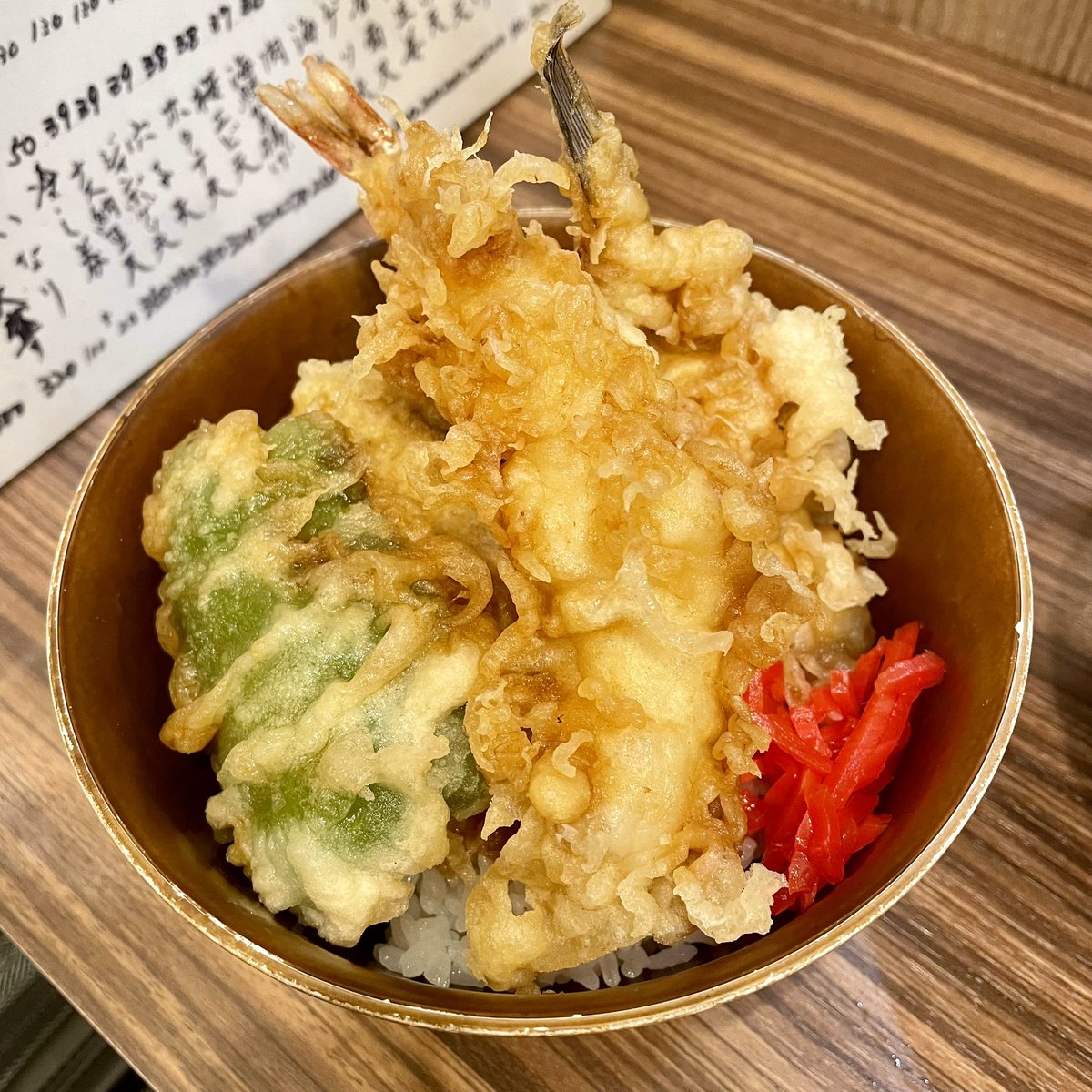 RT @nice_control23: 今日の一杯 ミニ天丼セット （かけそばにワカメ