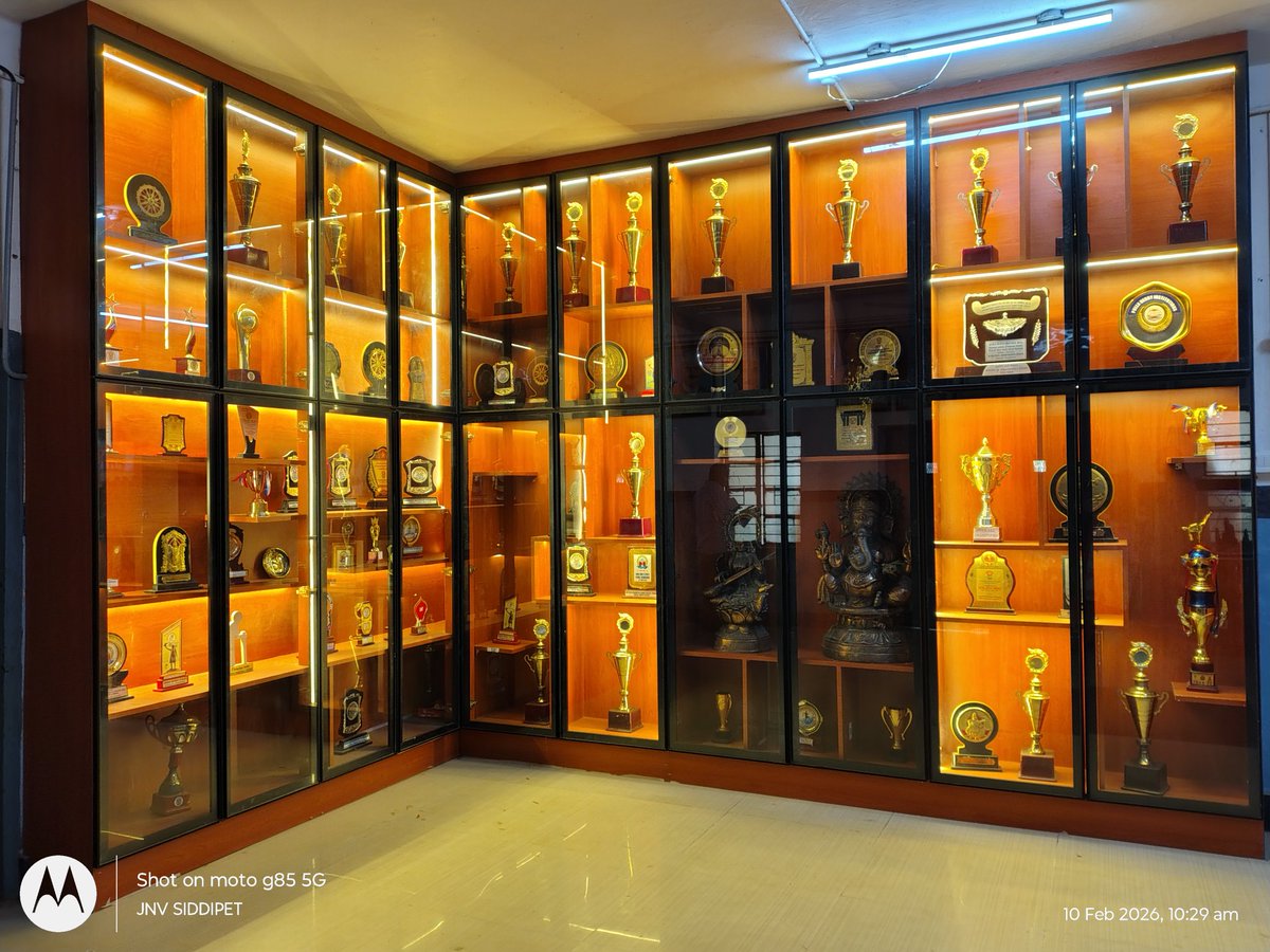 JawaharMedak's tweet photo. certificates, trophies, and memorable milestones of students and staff, creating a Motivation... Victory Gallery established at PM SHRI JAWAHAR NAVODAYA VIDYALAYA, Wargal,#JNV #NVS #PMShri #VictoryGallery #nvsrohyd https://t.co/NJXeaoOGWW