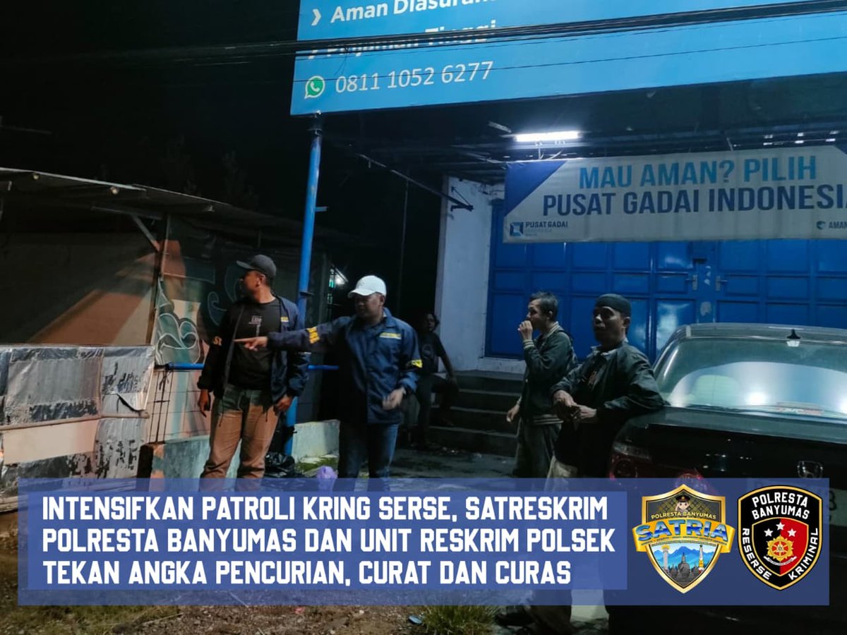 reskrimbms's tweet photo. Intensifkan Patroli Kring Serse, Satreskrim Polresta Banyumas tekan Angka Pencurian, Curat dan Curas. https://t.co/OhmlFCMGT6