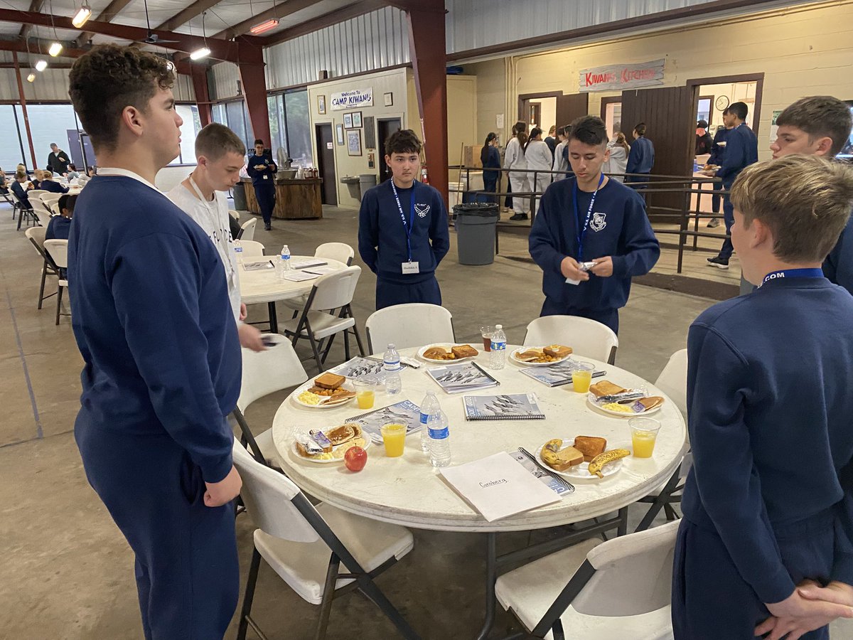 FHS_AFJROTC's tweet photo. Last night’s flag retirement ceremony, this morning’s breakfast and some activities today, including combat, survival, and physical training.  The day ended with a capstone exercise involving all skills learned during MLS.  Graduation tomorrow; expect us back at FHS by 1:00ish. https://t.co/WJ77xT3Si3
