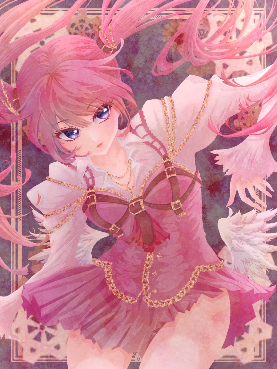 ピンク大好きっこです(⸝⸝⸝ ・᷄ ̫ ・᷅⸝⸝⸝)/// #私はこういう絵