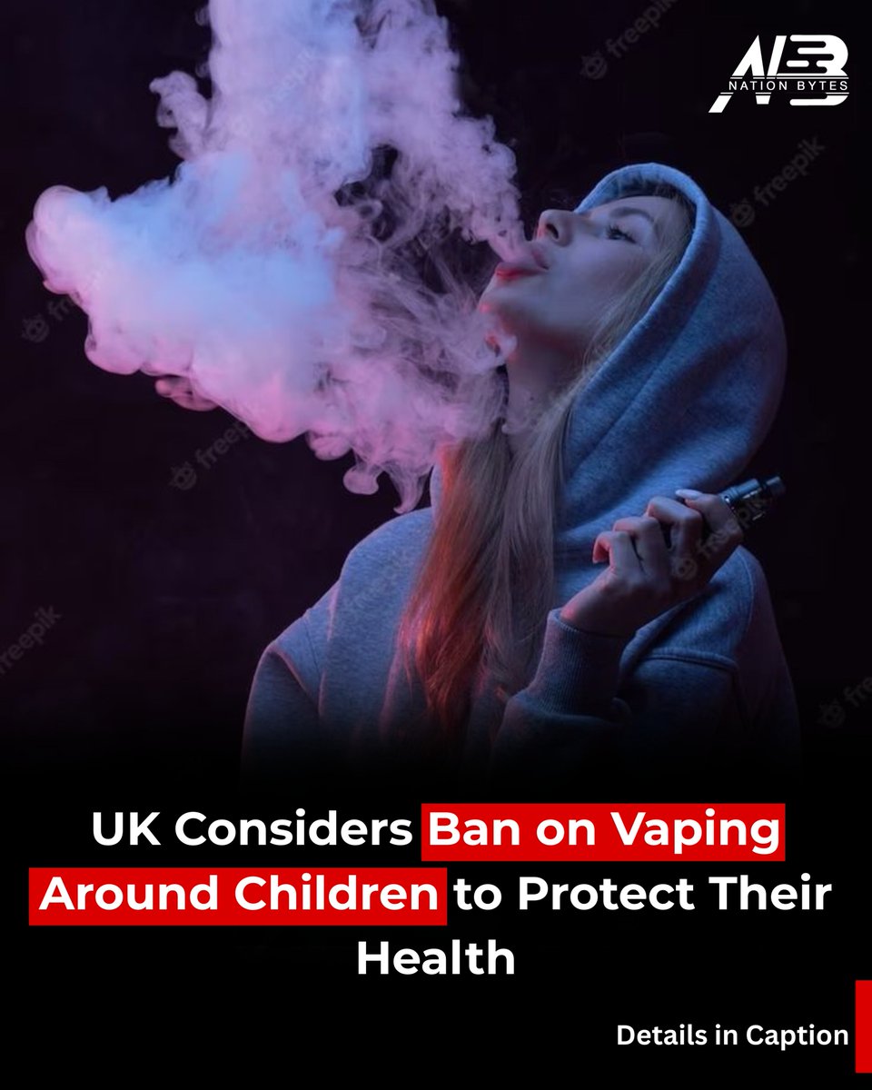 BytesNatio52257's tweet image. UK plans to ban vaping around children in cars and near schools to reduce exposure to harmful smoke and protect young people’s health. Public health chiefs support it, but outdoor social areas may remain open.

#VapingBan #UKNews #KidsHealth #SmokeFree #VapeFree #HealthPolicy