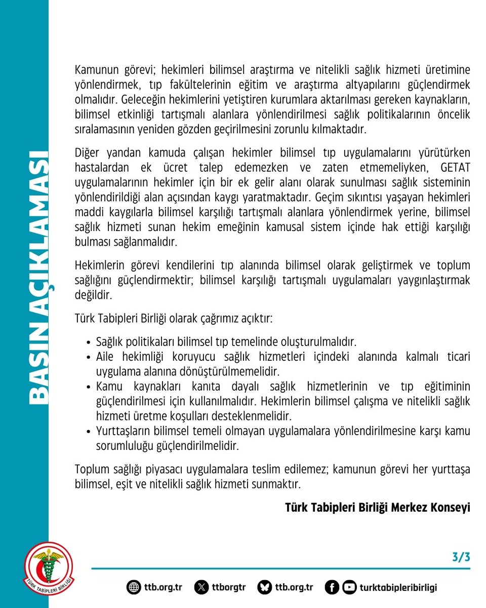 Türk Tabipleri Birliği tweet media