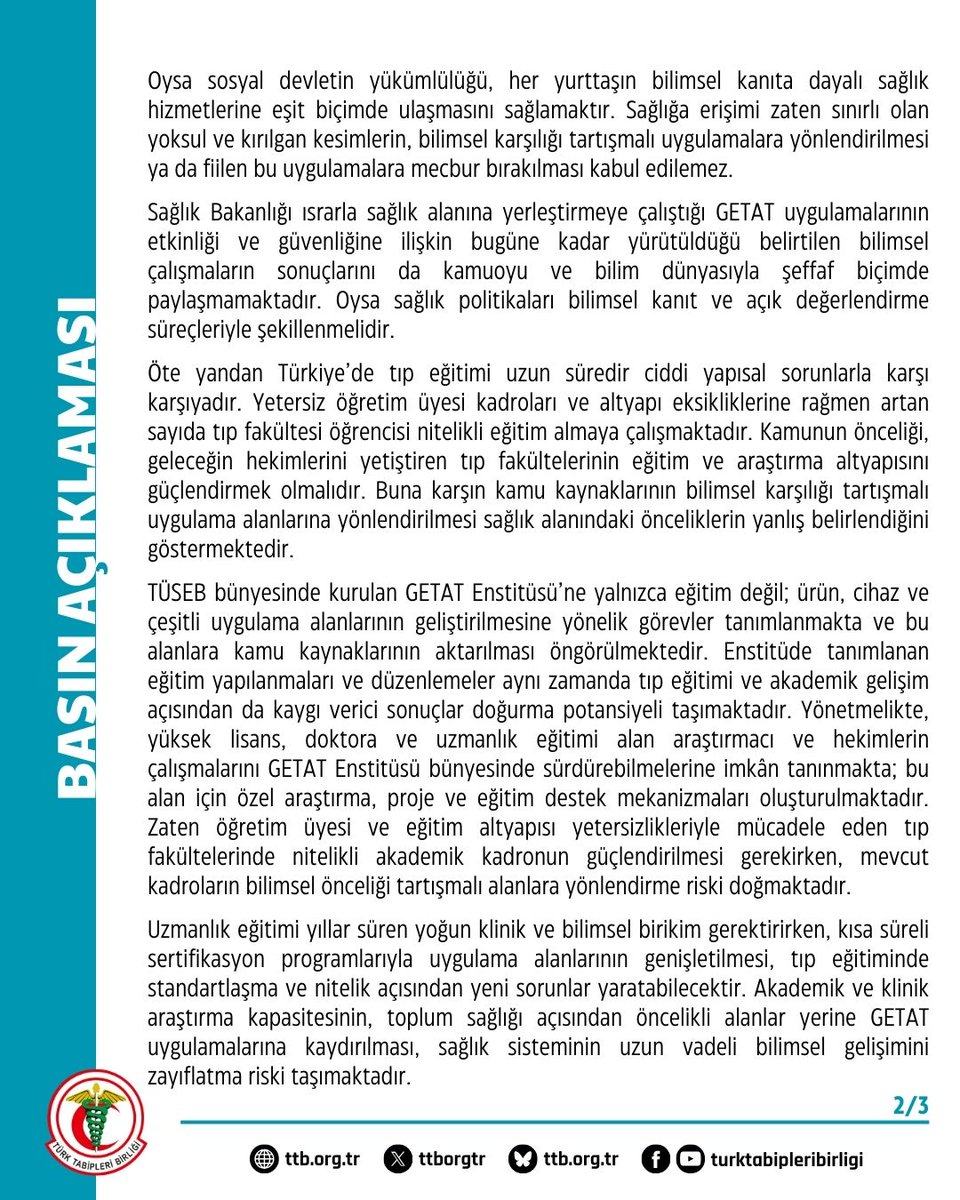 Türk Tabipleri Birliği tweet media