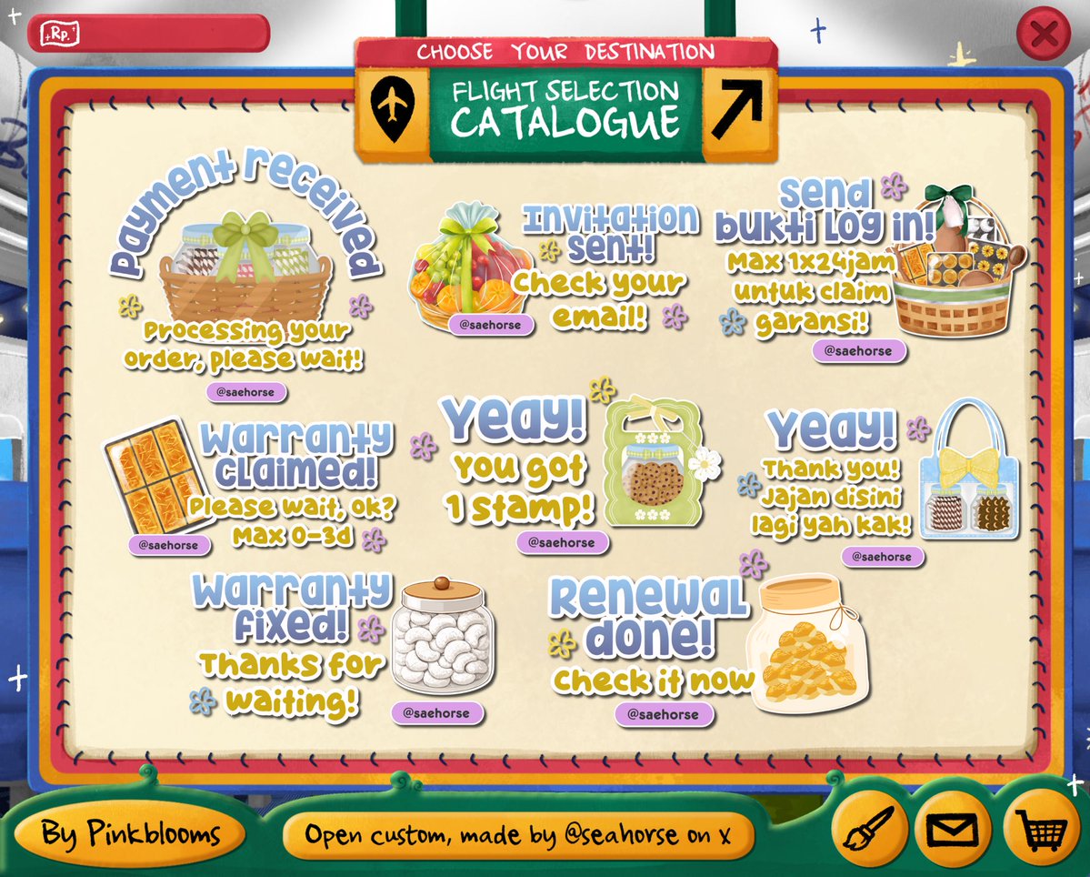saehorse's tweet image. Ი ⑅ Ი ₊˚ help retweet? tysm! 🫕 ♡

𓂅 👩🏻‍🍳 ⌲ ding — dOng 💬 ⊂⊃ welcome to pinkbloom flight . . 🌸🥛 ⊹ new catalog has arrived ₍ 🍮 ₎ menyajikan 6 - Sticker Pack siap santap! 𓊔 🍓 IDR. 25.000 ♡ 🍱 ketuk dm tuk order ◎🥢🥡𓈒 𓐍 

៶៲៸ 🥐 ꒰ #zonauang #zonaba ꒱ 🍽️ ★