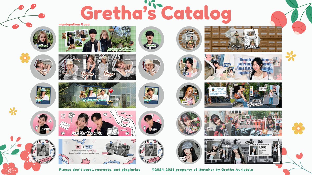 etnher's tweet image. a repost will be very appreciated ♡.ᐟ

𓂋 🎀 ˚. terbungkus dalam wangi bunga dan serbuk peri halus 💭 ⌢  🐈‍⬛ sedia berbagai layout, qr deco &amp;amp; pinned pict ୨ৎ ˚₊⊹ 🌺

౨ৎ .. ♡ silakan datang dan kunjungi dongeng ini, @etnher dijamin bisa mempercantik profilmu!
#zonauang