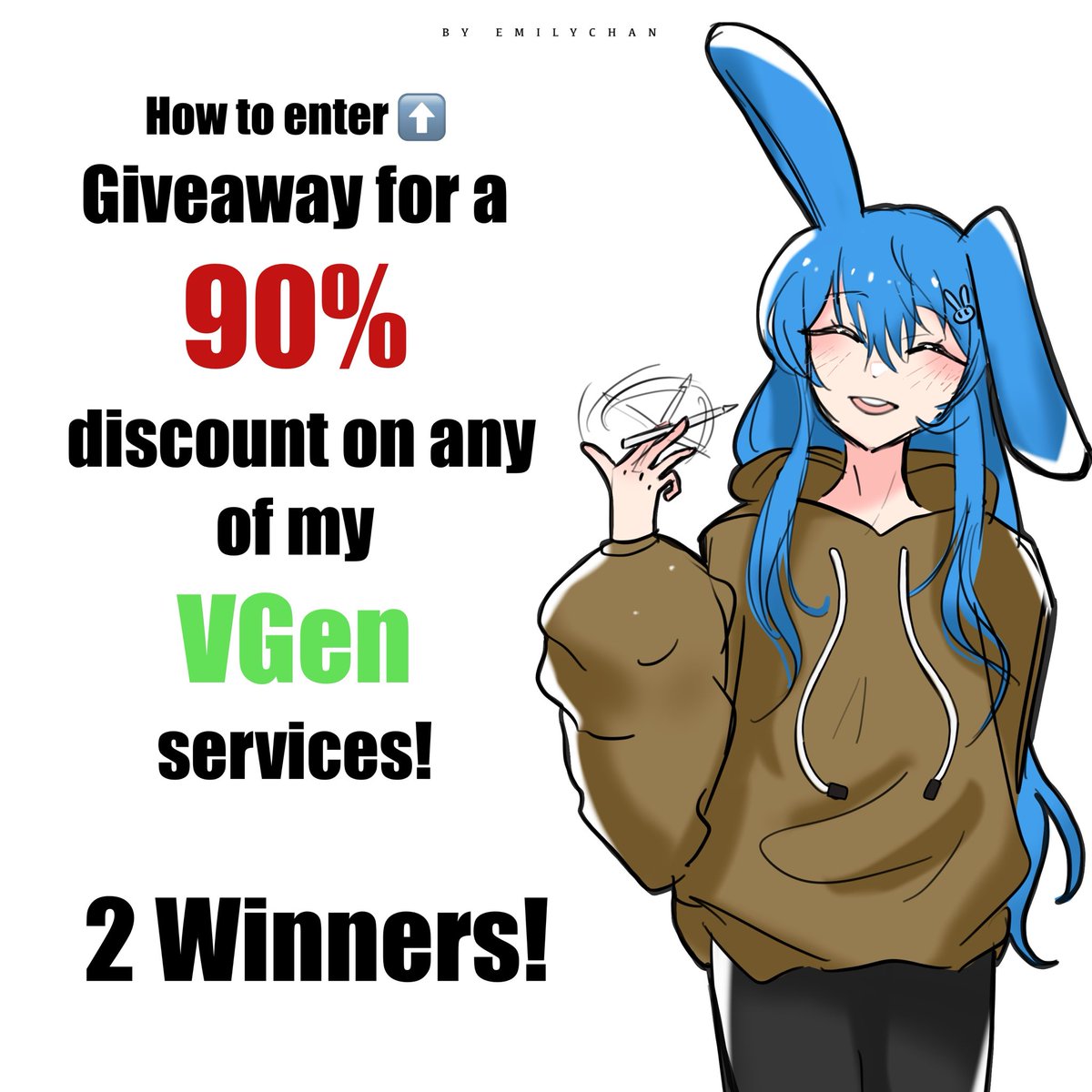 ✨ Giveaway raffle✨

How to enter: 

- Follow (<a href="/EmilyChanArt/">EmilyChan✧VGen comm</a>)
- ❤️
- 🔁

Deadline: March 1

Good luck! 🍀

VGEN: vgen.co/EmilyChan

 #raffle #artraffle #giftideas #Giveaway #VGenComm